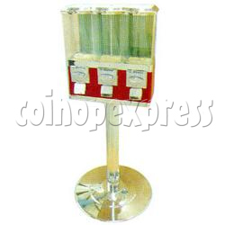 ABS Plastic Triple Head Candy Vending Machine With Steel Stand