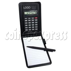 8 Digital Calculator with Leather Notebook and Pen