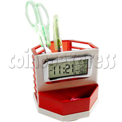 LCD Digital Alarm Clock with Rotated Pen Holder