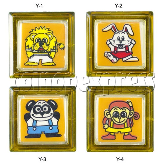 33mm Square Push Button with Cartoon 13108