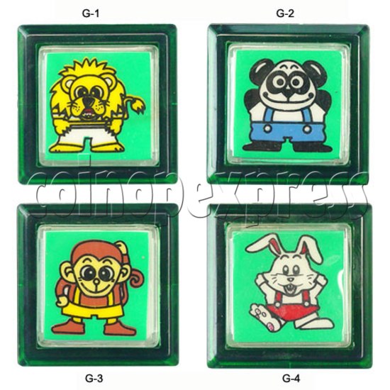 33mm Square Push Button with Cartoon 13109