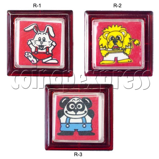 33mm Square Push Button with Cartoon 13110