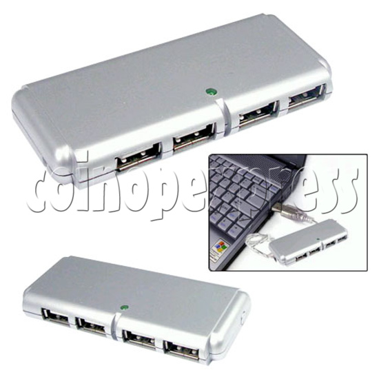 4 Ports External Slim Mini USB Hub 19388