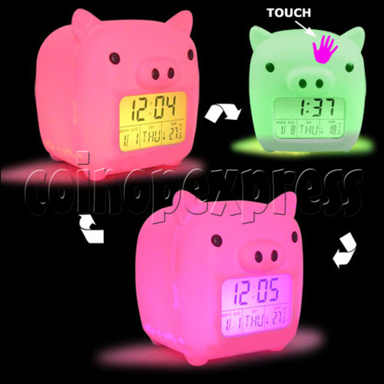 Piggy LCD digital alarm clock (7 colors change circularly) 19481