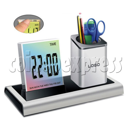 7 colors changing LED digital alarm clock with penholder 19493