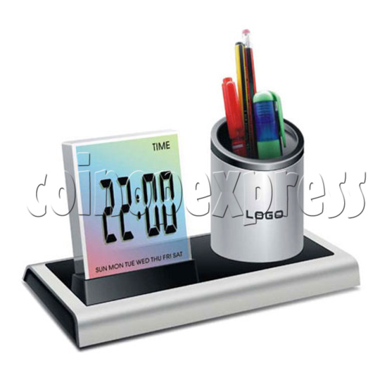 7 colors changing LED digital alarm clock with penholder 19494