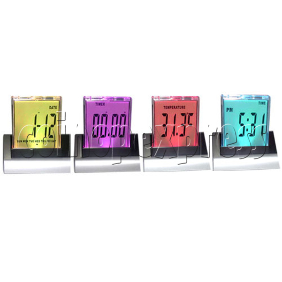 7 colors changing LED digital alarm clock with penholder 19495