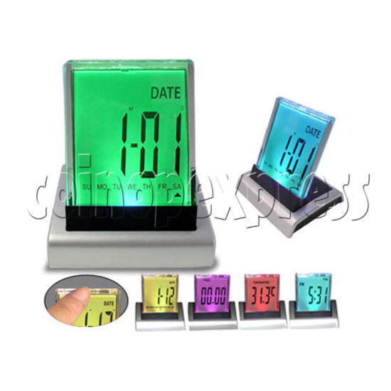 7 Color Changing LED Multifunction Clock 19609