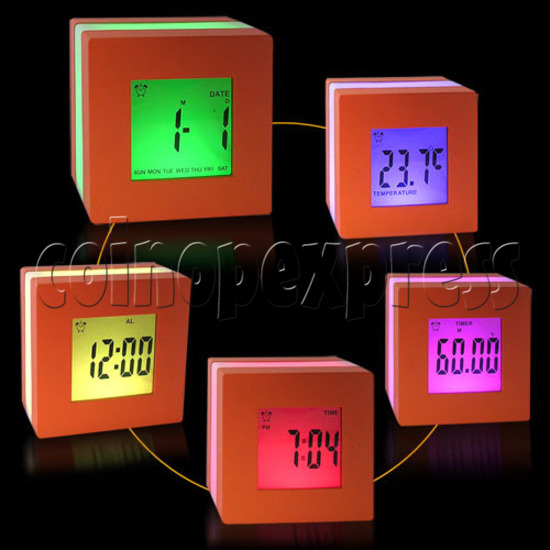 7 Colors Changing Multi-Function Clock 19633