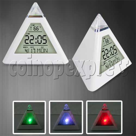 Pyramid Alarm Clock with Color Changing 20124