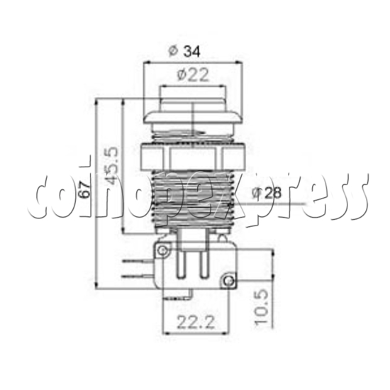 Pushbutton with Horizontal Microswitch - 1P 2P 20872