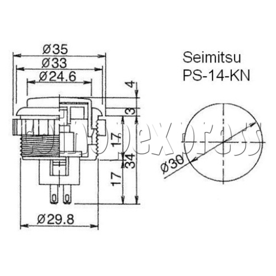 SEIMITSU Push button PS-14-KN 23494