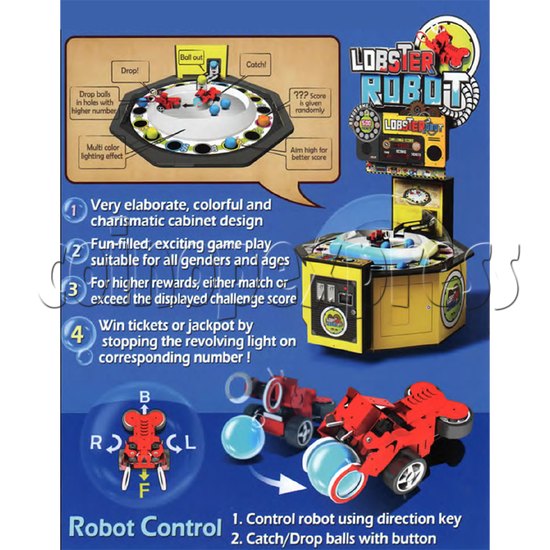 Lobster Robot Ticket Redemption Machine 33833