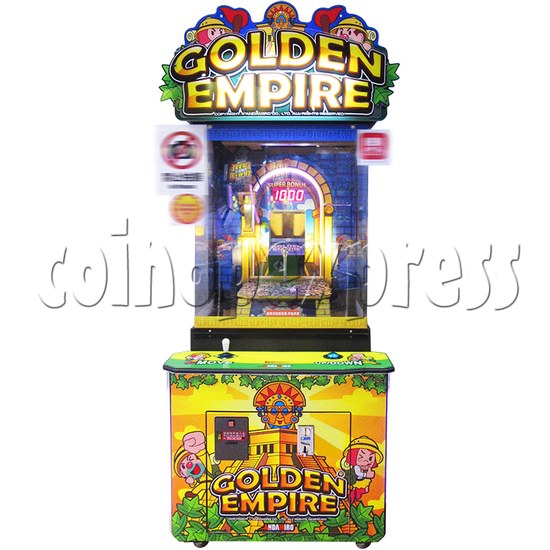 Golden Empire Coin Pusher Ticket Redemption Arcade Machine - front view 2