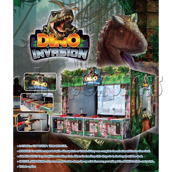Dino Invasion Shooting Arcade game machine - 4 players 36054