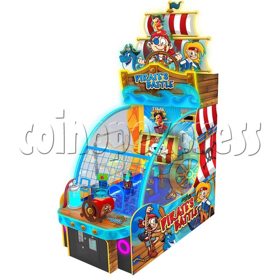 Pirate Battle Water Shooter Game Machine With Hand Water Wheel Control 36799