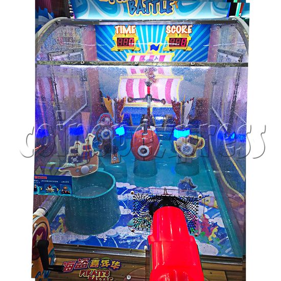 Pirate Battle Water Shooter Game Machine With Hand Water Wheel Control 36807