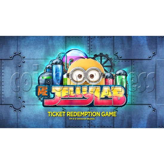 Despicable Me Jelly Lab Coin Roll Down Arcade Game machine 37693