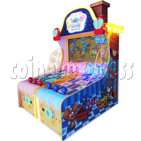 Hungry Mice Ticket Redemption Arcade Machine with 55&quot; Screen - angle view