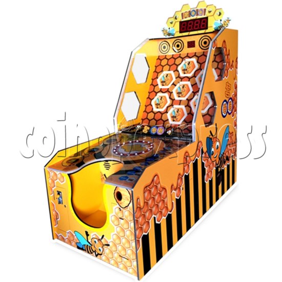 Hoopla Bee Ticket Redemption Arcade Machine - angle view