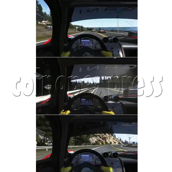 3D Racing Car Game Virtual Reality Arcade Gaming Simulator machine - screen display 3