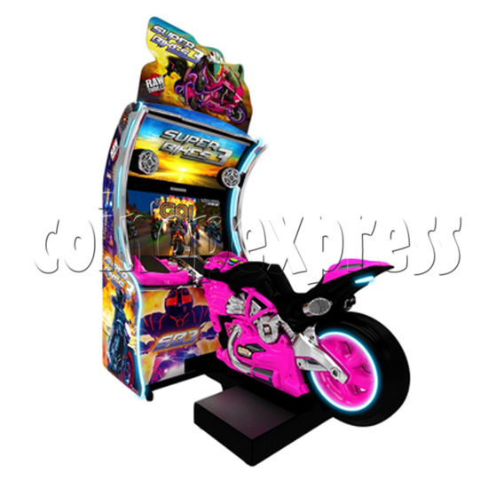 Super Bikes 3 Motorcycle Racing Arcade Game Machine- Purple color