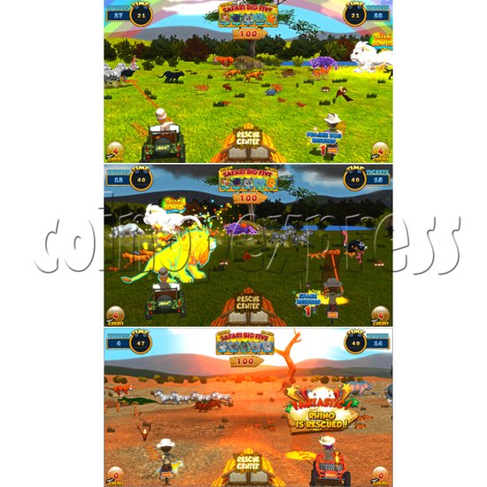 Safari Ranger 4 Player Ticket Redemption Game Machine - screen display 2