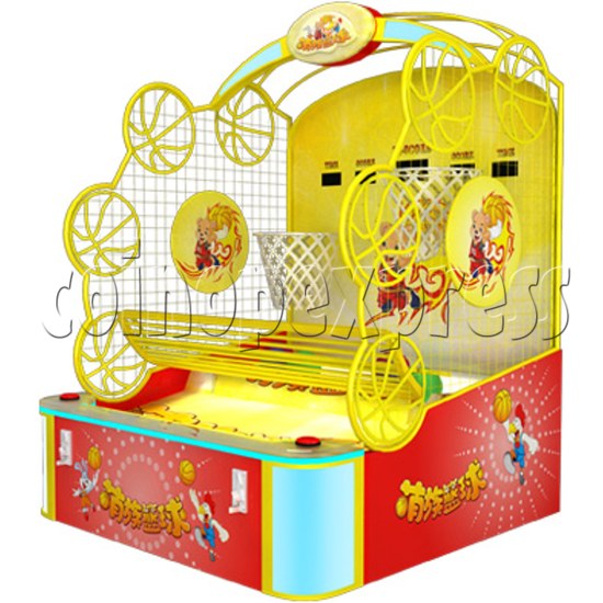 Twin Hoops Basketball Ticket Redemption Arcade Machine - angle view