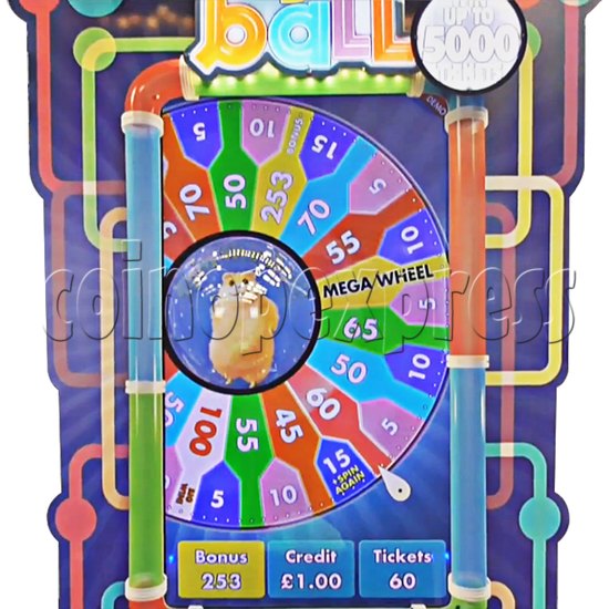 Hamster's ball Ticket Redemption Arcade Game - playfield