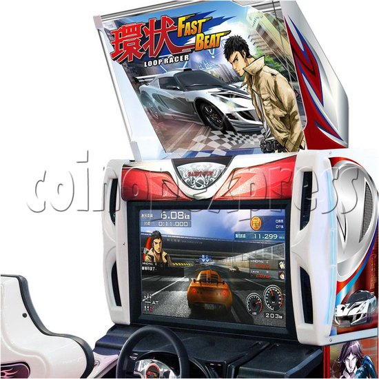 Fast Beat Loop Racer Arcade Video Racing Game Machine - screen display