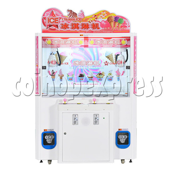 Ice Cream Claw Vedning Machine - 2 Players white color
