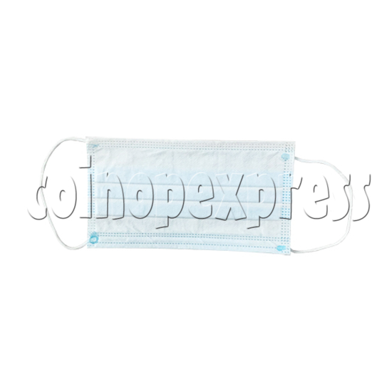 Disposable Blue Medical Face Mask With Earloop - back view