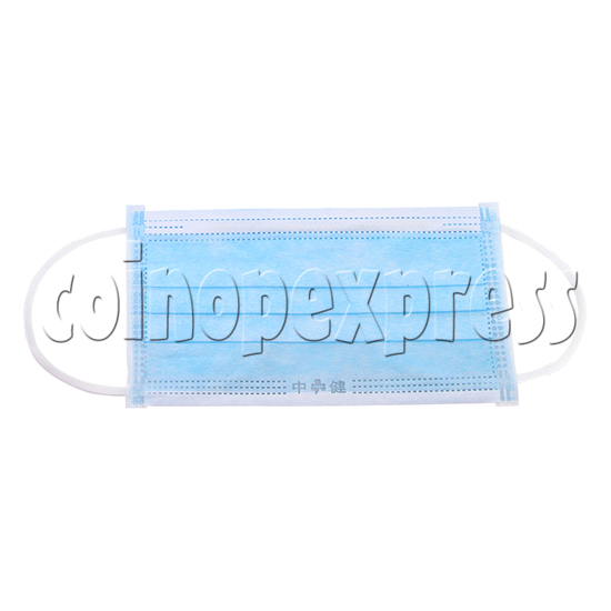 Blue Standard Medical Surgical Face Mask With Earloop and Covered Edge - front view