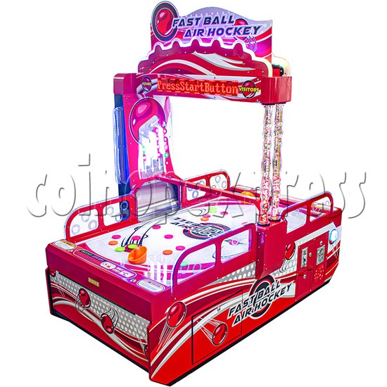 Fast Ball Air Hockey Ticket Redemption Machine Small Size - red color left view
