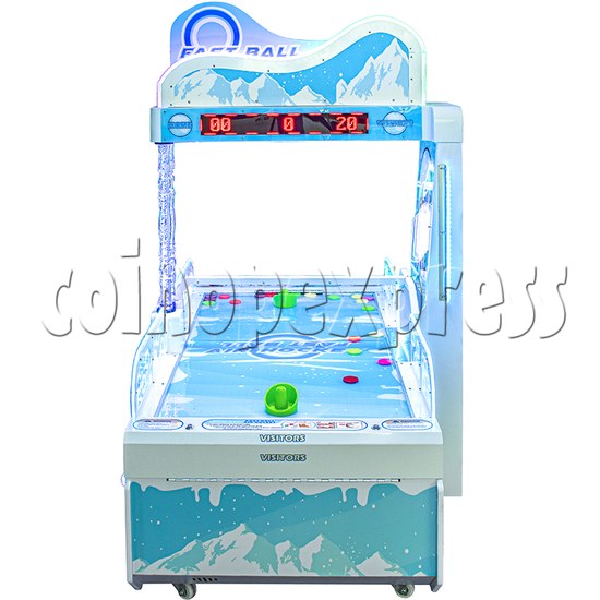 Fast Ball Air Hockey Ticket Redemption Machine Small Size - blue color side view
