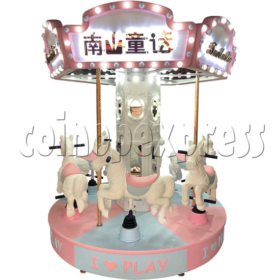 White Horse Prince Carousel (6 player) - pink color
