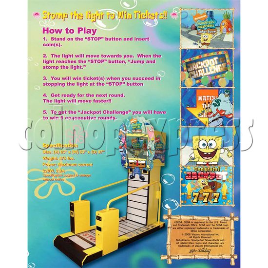 SpongeBob Ticket Boom Ticket Redemption Machine brochure