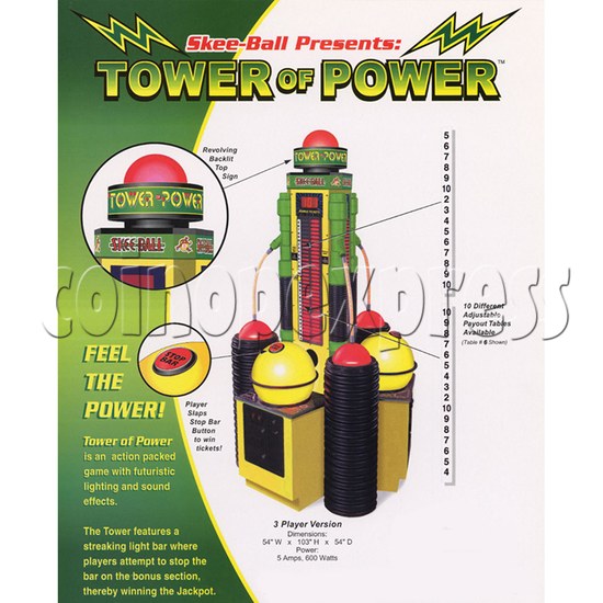 Tower of Power Ticket Redemption Machine brochure