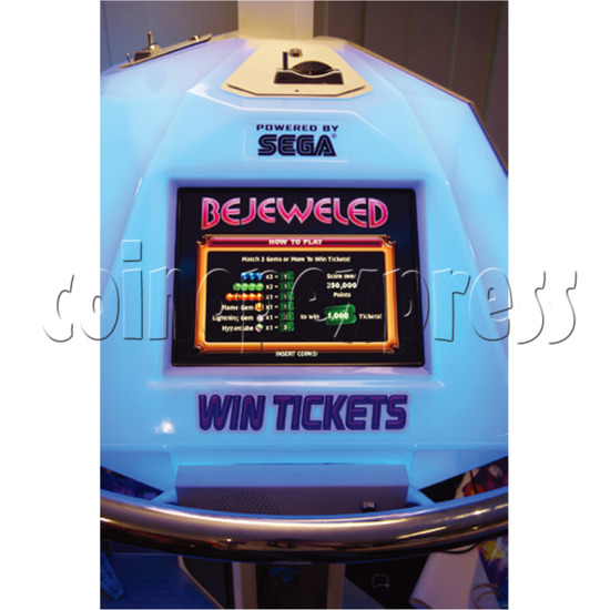 Bejeweled Redemption Arcade Machine screen display