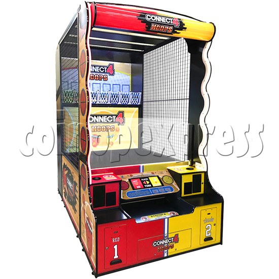 Connect 4 Hoops Arcade Game Machine left view