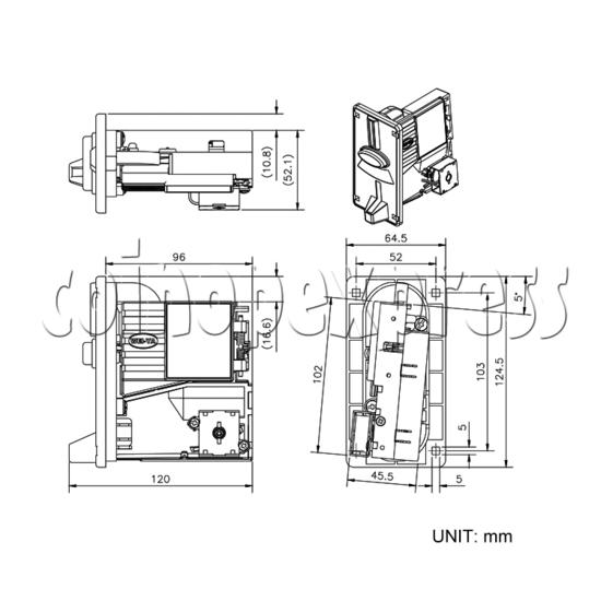 WEIYA multi coin selector HI-11FCSG diagram