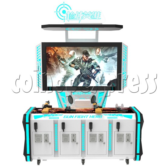 Gun Fight Hero Shooting Arcade Machine (4 players) render front view