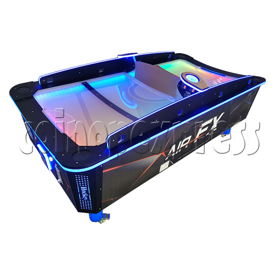 Large Curved Air Hockey with LED Lights 4 Players black color right view