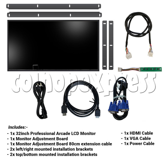 32 inch Arcade LCD Monitor (supports 15khz/25khz/31khz/1080P)