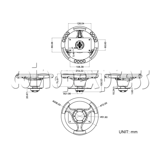 Steering Wheel for Driving Kiddie Ride Machine diagram