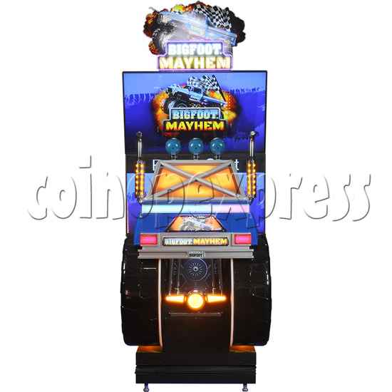 Bigfoot Mayhem Driving Machine (65inch LCD screen) front view