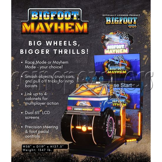 Bigfoot Mayhem Driving Machine (65inch LCD screen) catalog