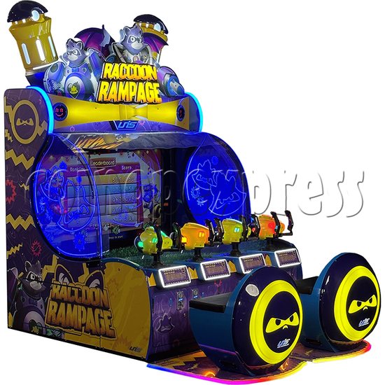 Raccoon Rampage Water Shooting Machine (4 Players) left view