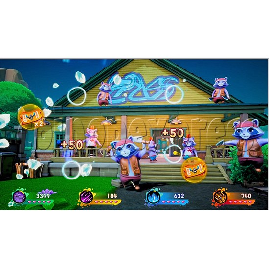 Raccoon Rampage Water Shooting Machine (4 Players) screen display 1