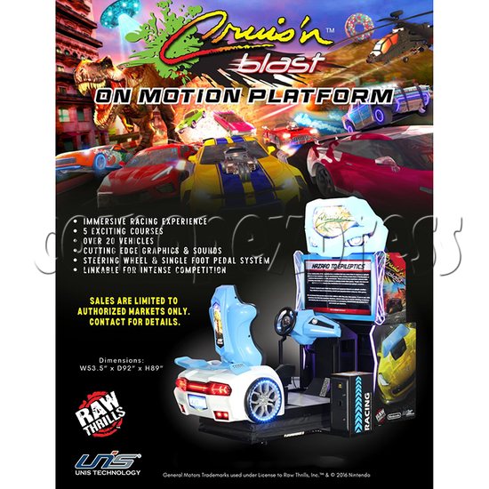 Cruis'n Blast Racing Car Arcade Game Machine Motion Edition catalog